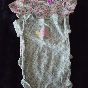 Carter's Green and Purple Turtle Onesie